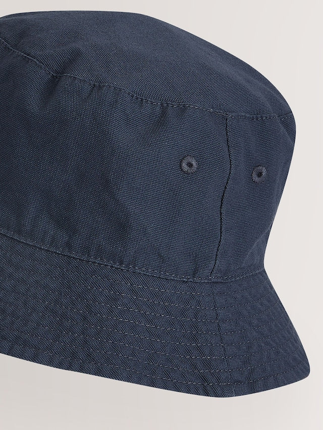 Navy Blue Cotton Canvas Bucket Hat (3mths-16yrs) - Size 3-9 Months (62-74cm)
