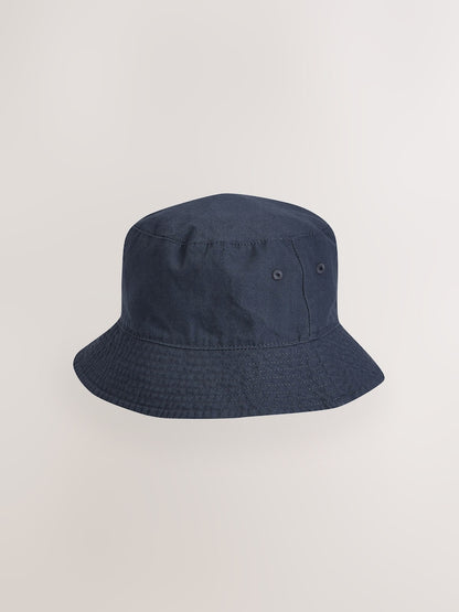 Navy Blue Cotton Canvas Bucket Hat (3mths-16yrs) - Size 3-9 Months (62-74cm)