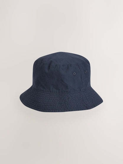 Navy Blue Cotton Canvas Bucket Hat (3mths-16yrs) - Size 3-9 Months (62-74cm) - Default 1