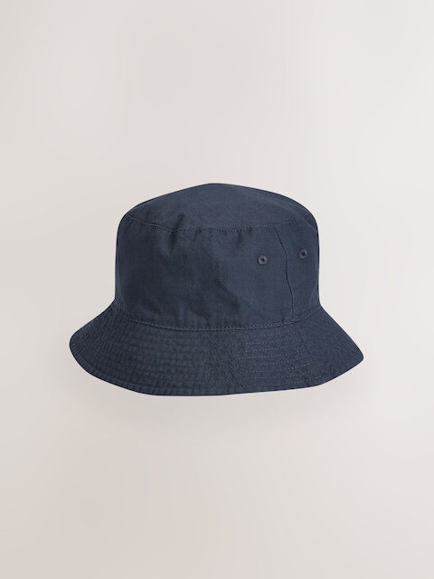 Navy Blue Cotton Canvas Bucket Hat (3mths-16yrs) - Size 3-9 Months (62-74cm)