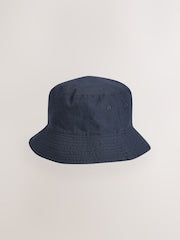 Navy Blue Cotton Canvas Bucket Hat (3mths-16yrs) - Size 3-9 Months (62-74cm)