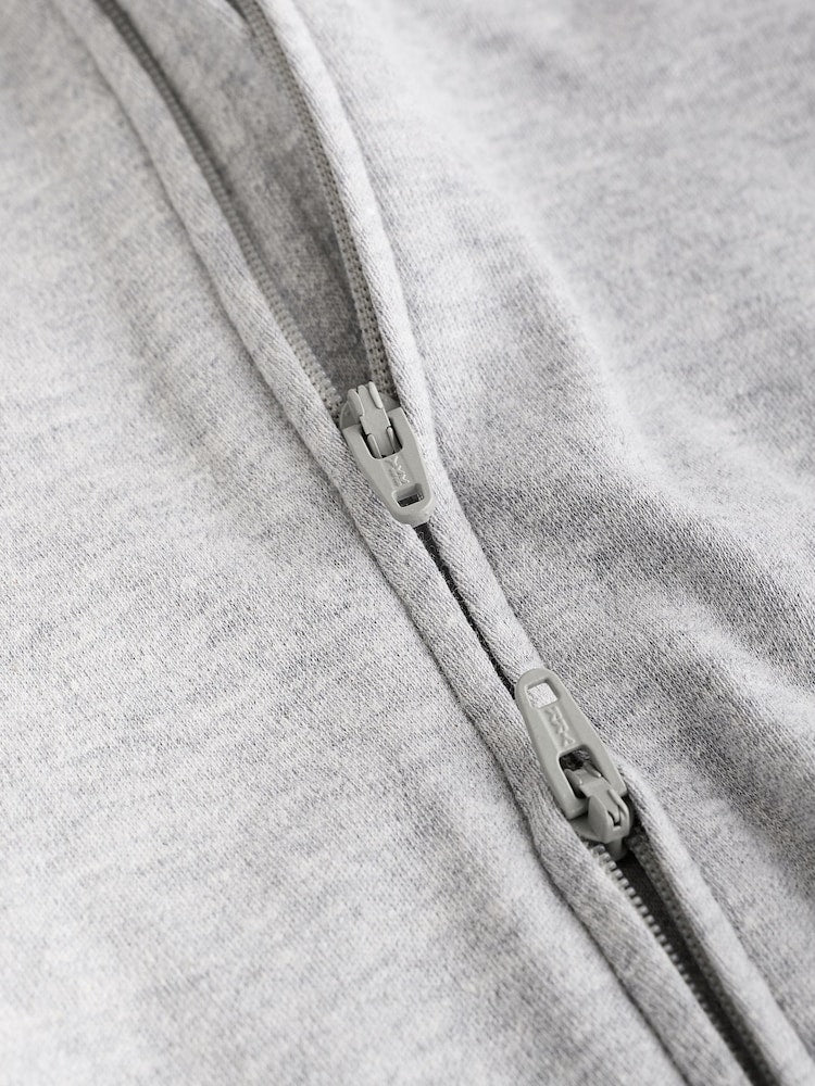 Grey Essential Zipped 100% Cotton Baby Sleepsuits 3 Pack (0-3yrs)