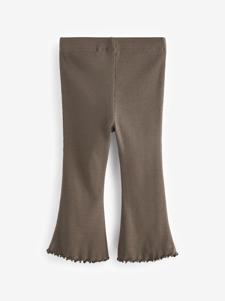 Khaki Green Rib Flare Leggings (3mths-7yrs) - Size 3-6 Months (62-68cm)