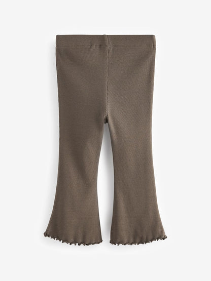 Khaki Green Rib Flare Leggings (3mths-7yrs) - Size 3-6 Months (62-68cm)