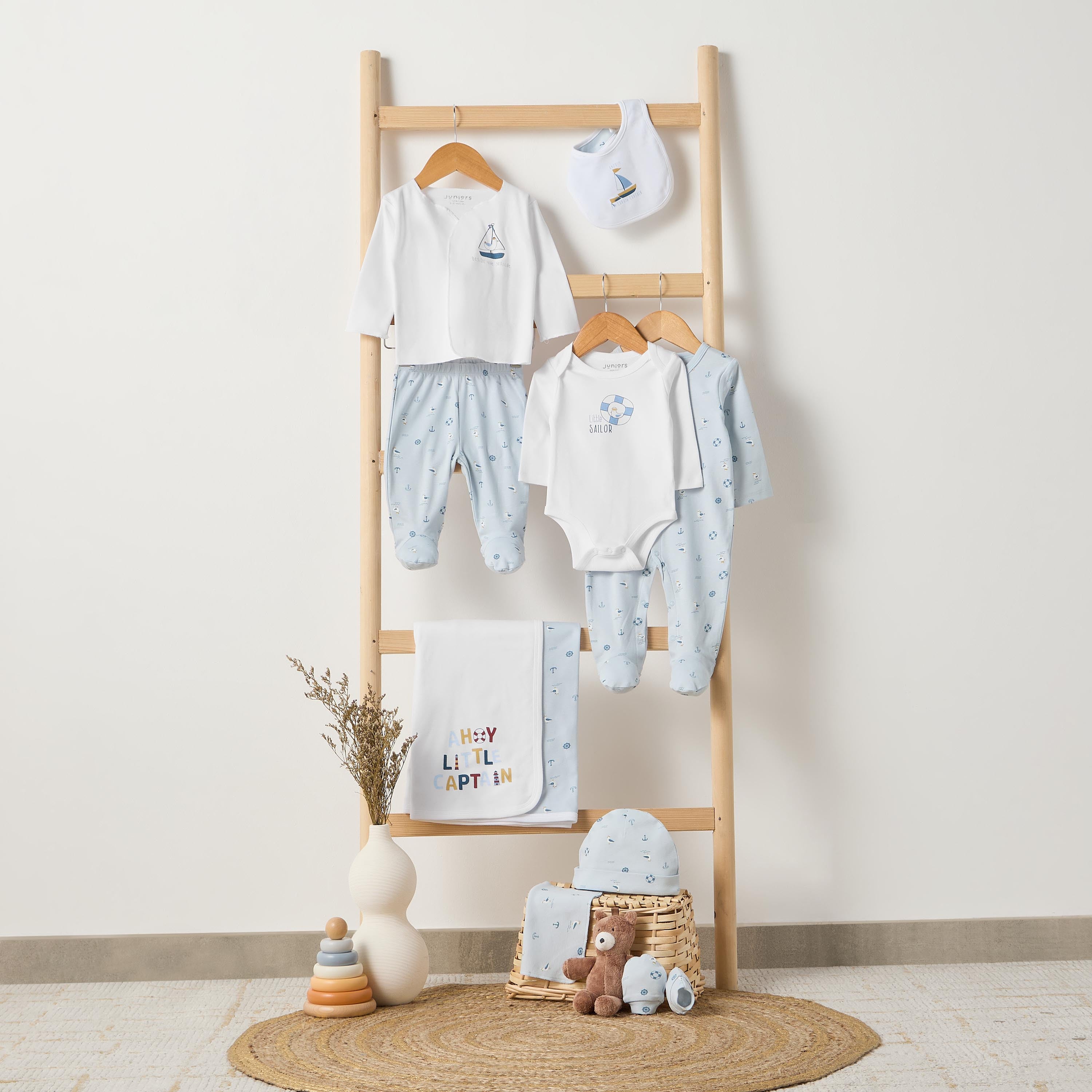 Set of 9 Juniors Clothing Gift Set with Nautical Print