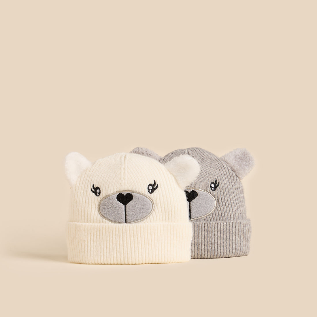 Pack of 2 - Bear Patterned Beanie