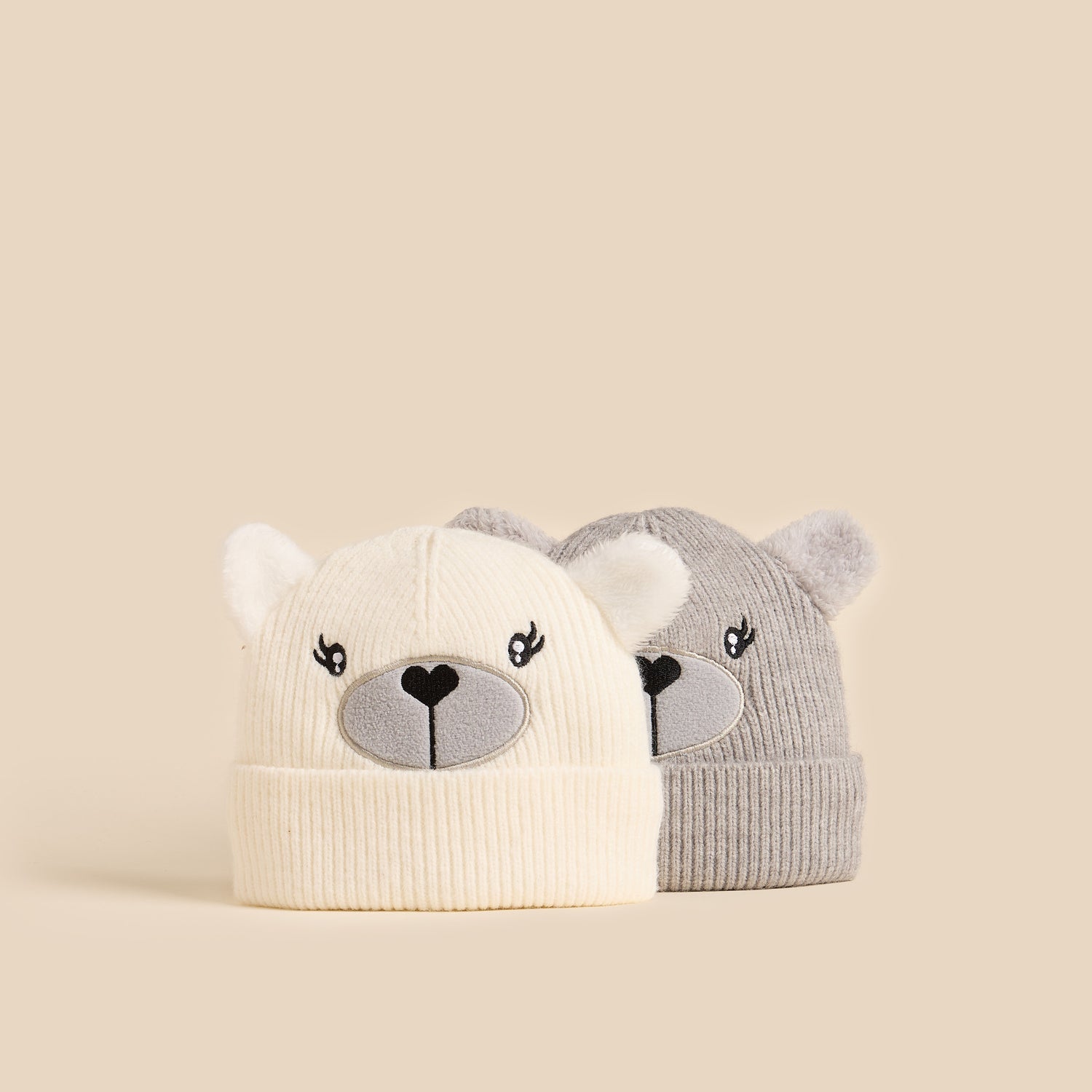 Pack of 2 - Bear Patterned Beanie