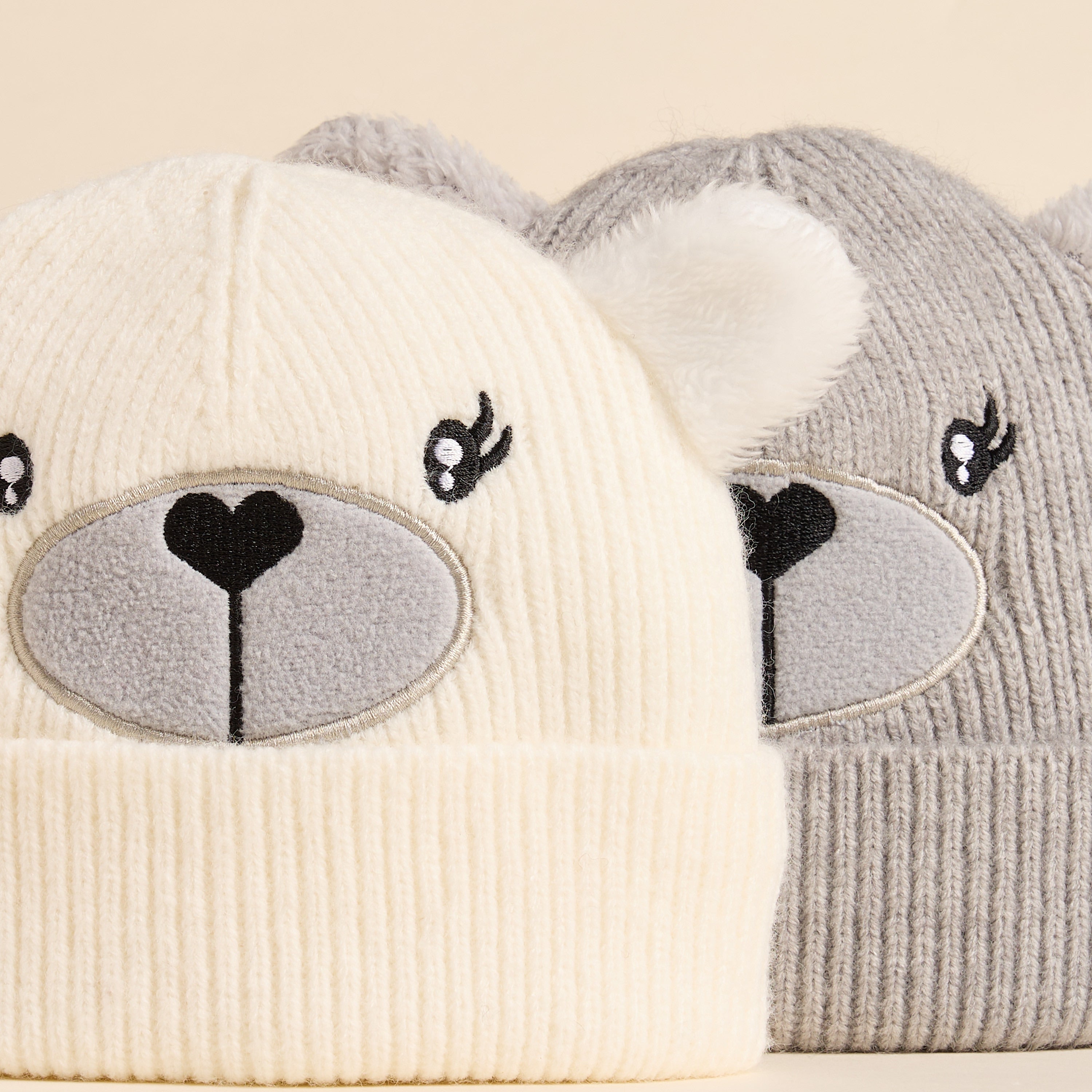 Pack of 2 - Bear Patterned Beanie