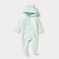 Juniors Star Textured Hooded Sleepsuit with Closed Feet and Button Closure-undefined-image-1