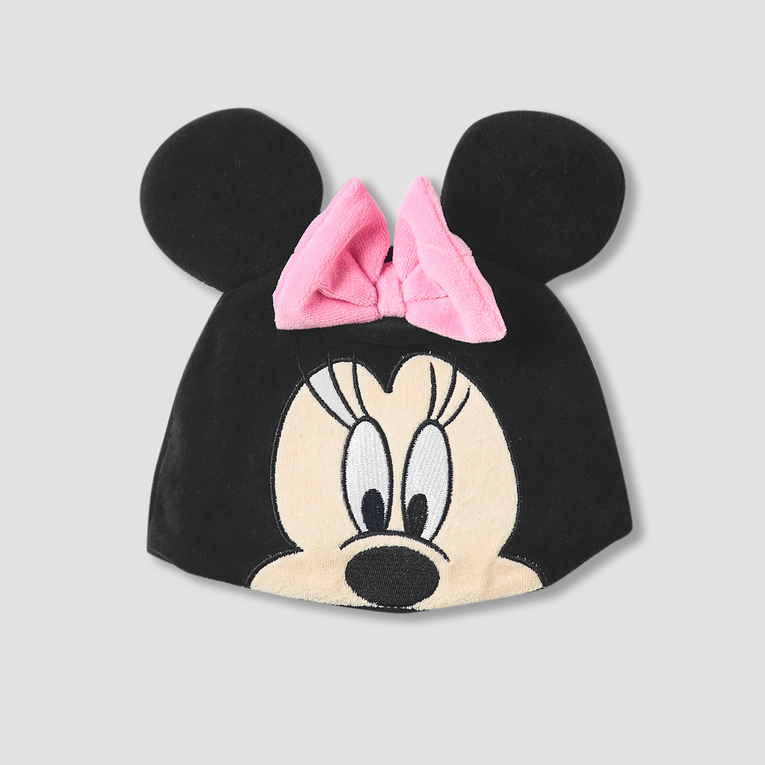 Disney Crew Neck Sleepsuit with Minnie Mouse Print and Cap - Long Sleeves