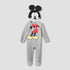 Disney Crew Neck Sleepsuit with Mickey Mouse Print and Cap - Long Sleeves - Grey / 9-12 mths