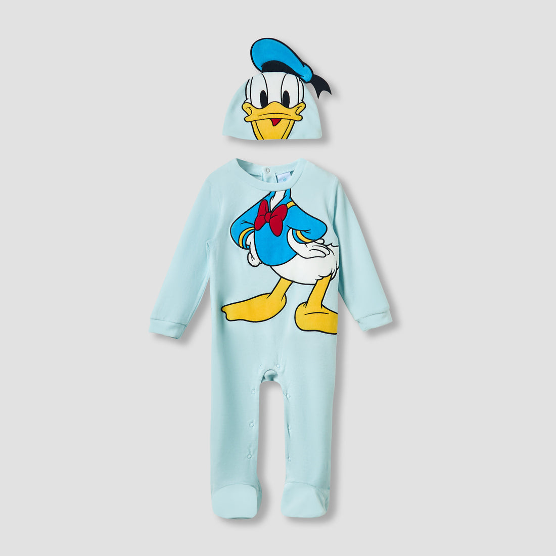 Disney Crew Neck Sleepsuit with Daisy Duck Print and Cap - Long Sleeves - Blue / 9-12 mths