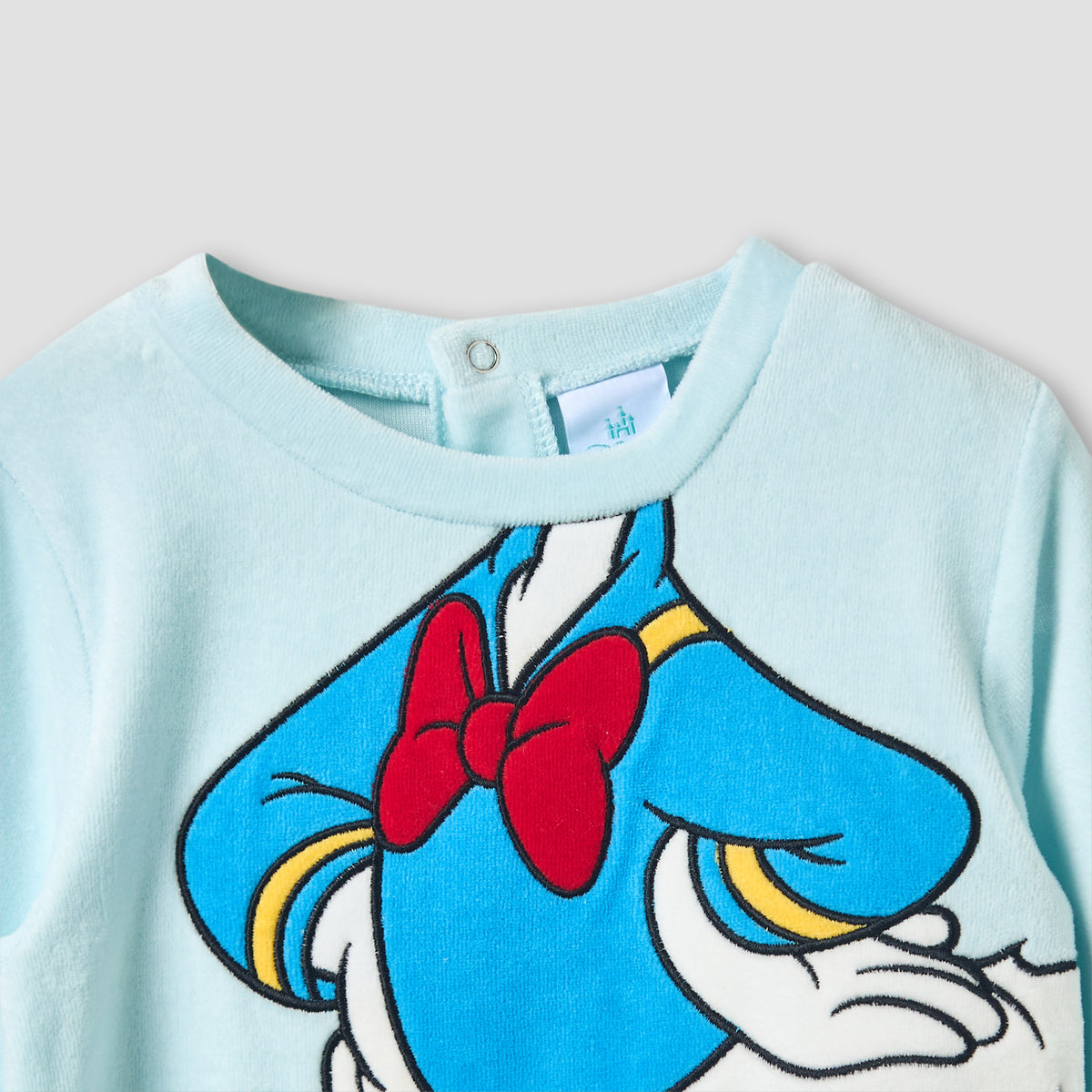 Disney Crew Neck Sleepsuit with Daisy Duck Print and Cap - Long Sleeves