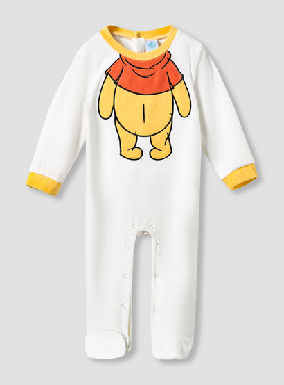 Disney Round Neck Sleepsuit with Winnie the Pooh Print and Cap - Long Sleeves-baby-boys-clothing-nightwear-sleepsuits-image-2