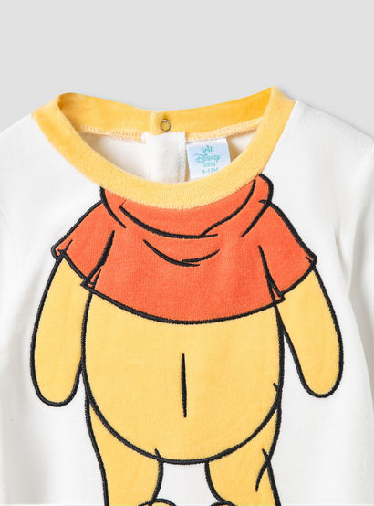 Disney Round Neck Sleepsuit with Winnie the Pooh Print and Cap - Long Sleeves-baby-boys-clothing-nightwear-sleepsuits-image-4