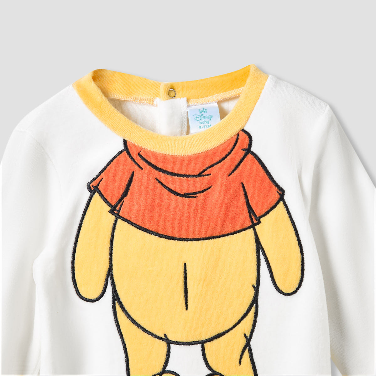 Disney Round Neck Sleepsuit with Winnie the Pooh Print and Cap - Long Sleeves