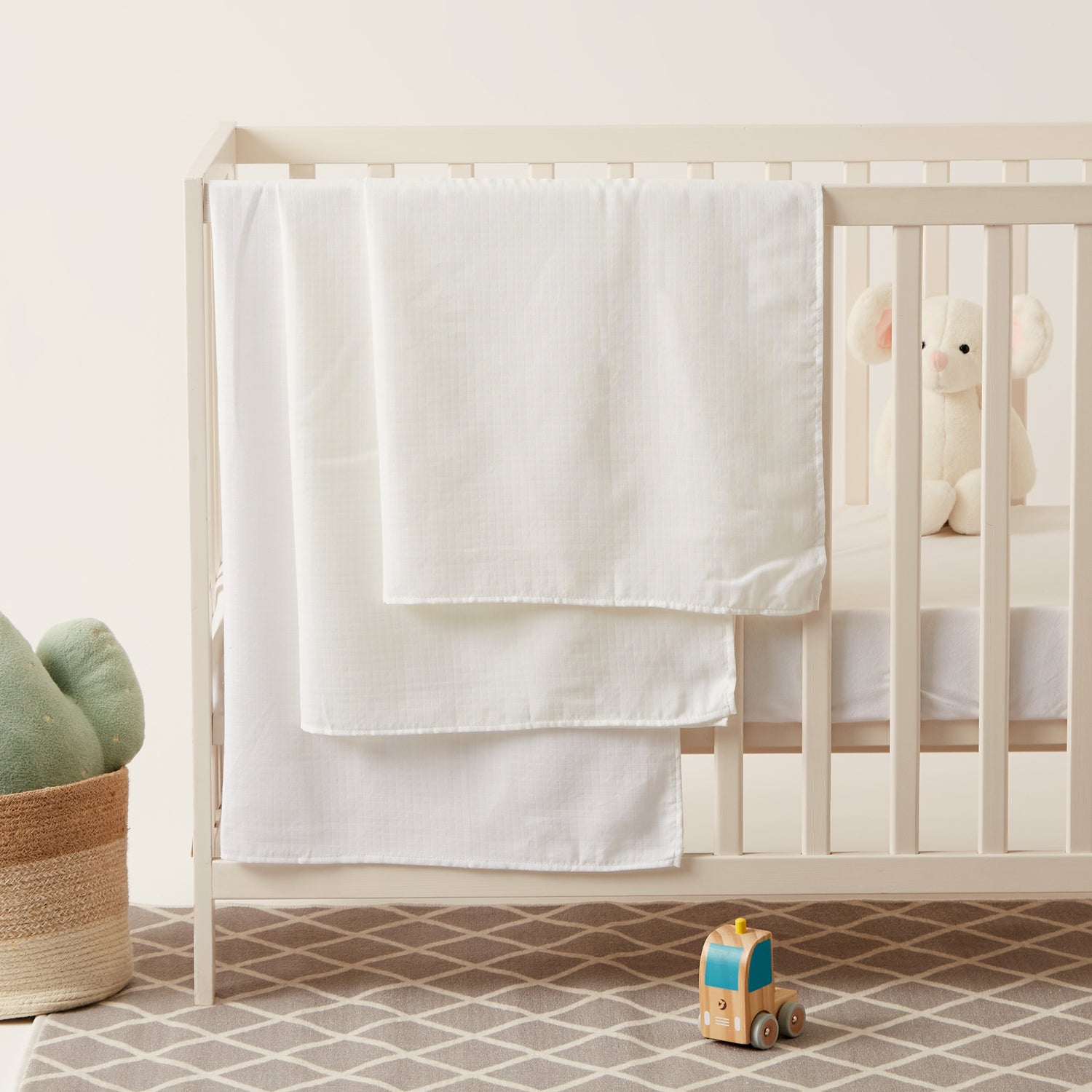 Juniors 3-Piece Checked Blanket Set - 110x90 cms