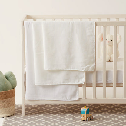 Juniors 3-Piece Checked Blanket Set - 110x90 cms