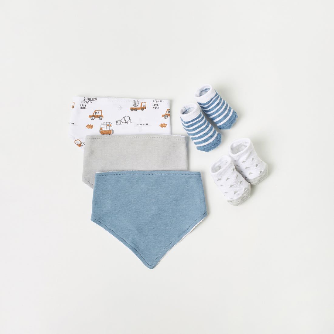 Juniors 5-Piece Printed Bibs and Booties Set