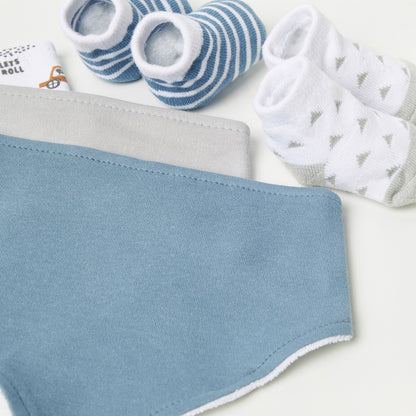 Juniors 5-Piece Printed Bibs and Booties Set