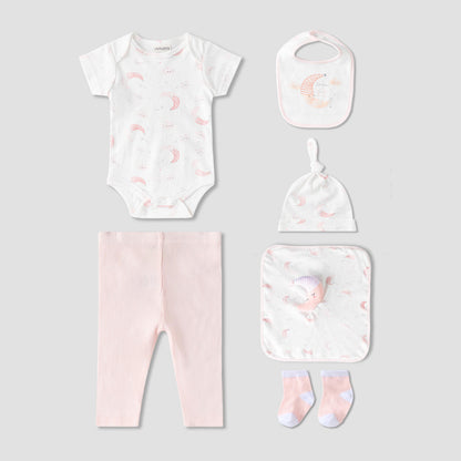 Set of 8 Juniors Clothing Gift Set with Gift Bag - Pink / 0-3 mths