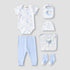 Set of 8 Juniors Clothing Gift Set with Moon Print - Blue / 0-3 mths