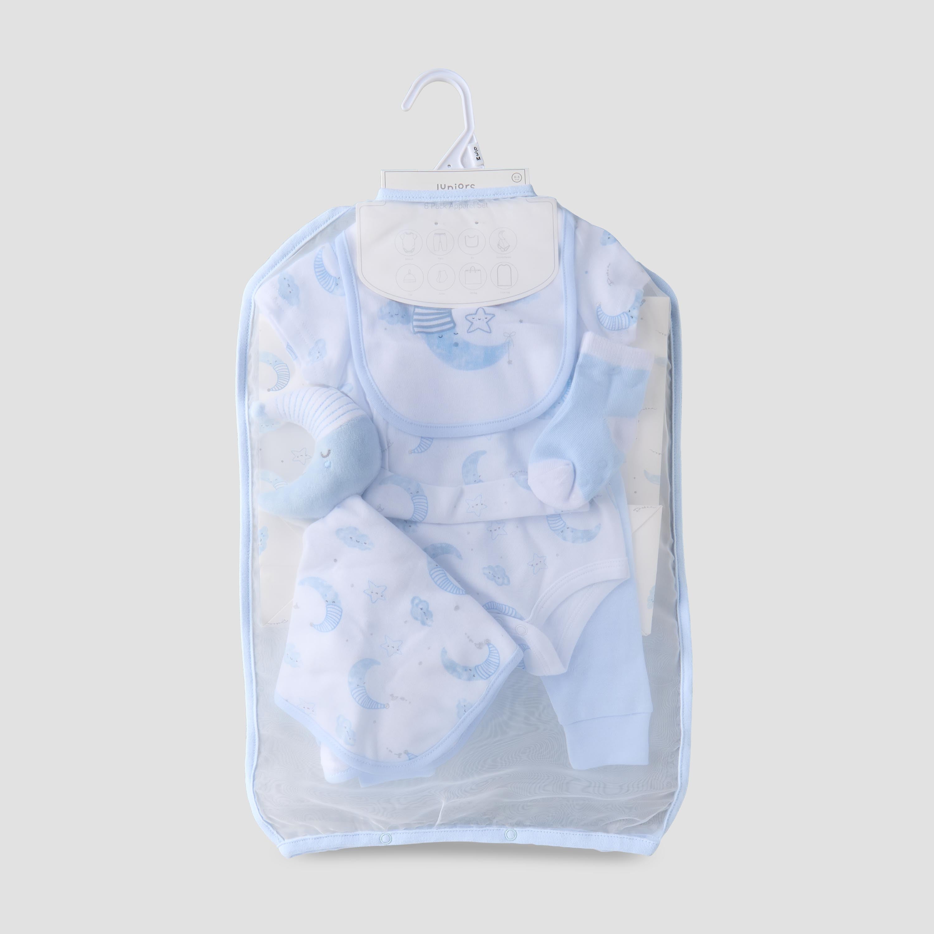 Set of 8 Juniors Clothing Gift Set with Moon Print