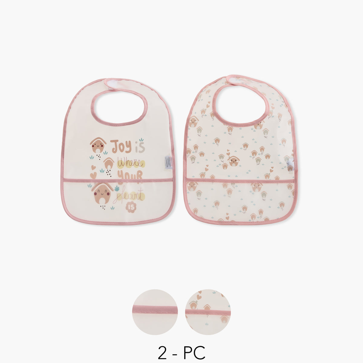 Juniors Printed Bib with Hook and Loop Closure - Set of 2