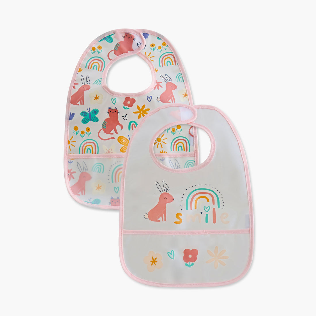 Juniors Printed Peva Bib with Hook and Loop Closure - Set of 2