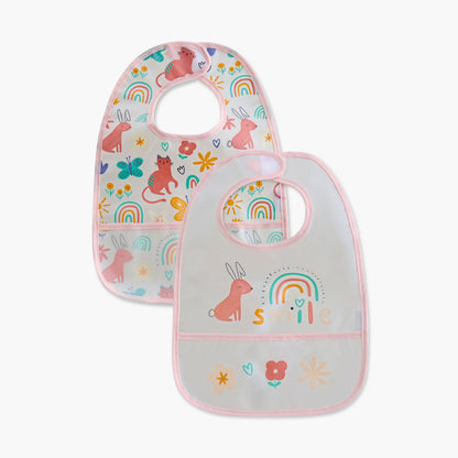Juniors Printed Peva Bib with Hook and Loop Closure - Set of 2