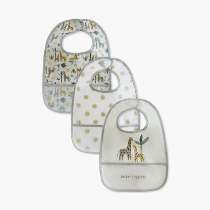 Juniors Printed Peva Bib with Hook and Loop Closure - Set of 3
