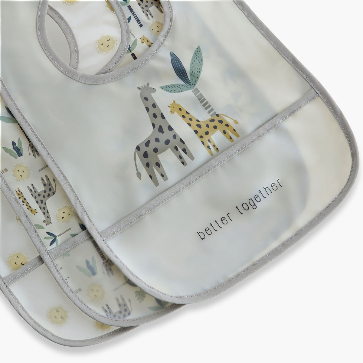 Juniors Printed Peva Bib with Hook and Loop Closure - Set of 3
