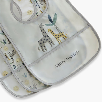 Juniors Printed Peva Bib with Hook and Loop Closure - Set of 3