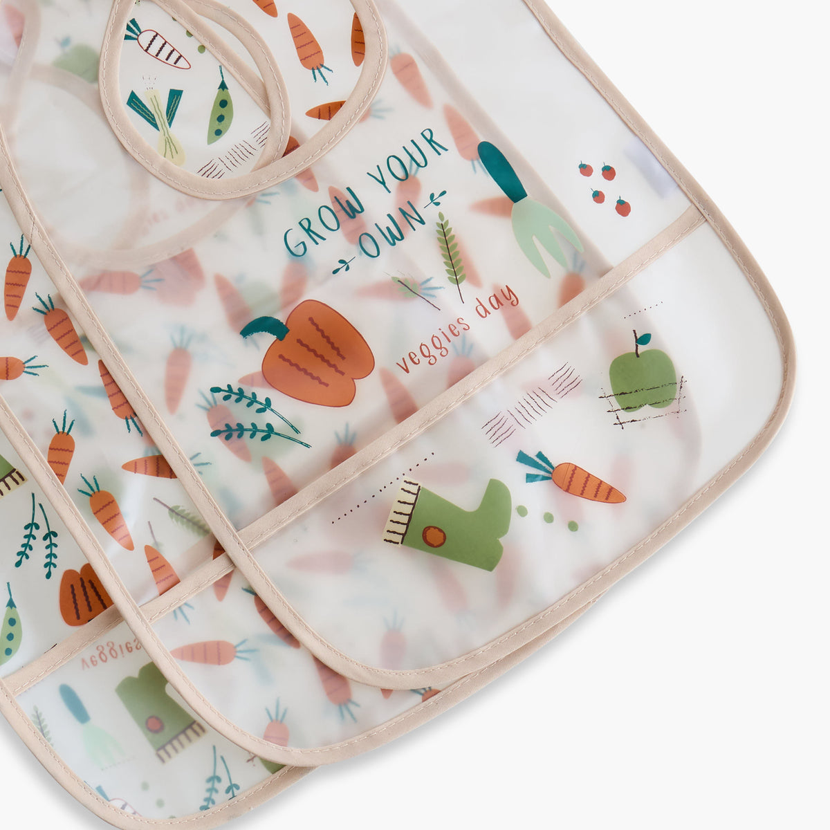 Juniors Printed Peva Bib with Hook and Loop Closure - Set of 3
