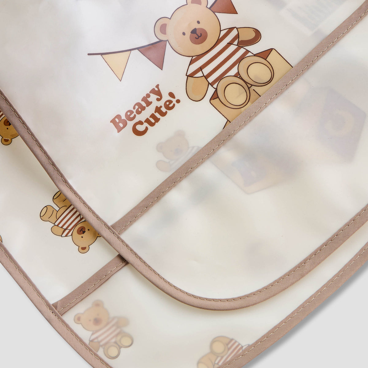 Juniors Bear Print Bib with Snap Button Closure - Set of 2