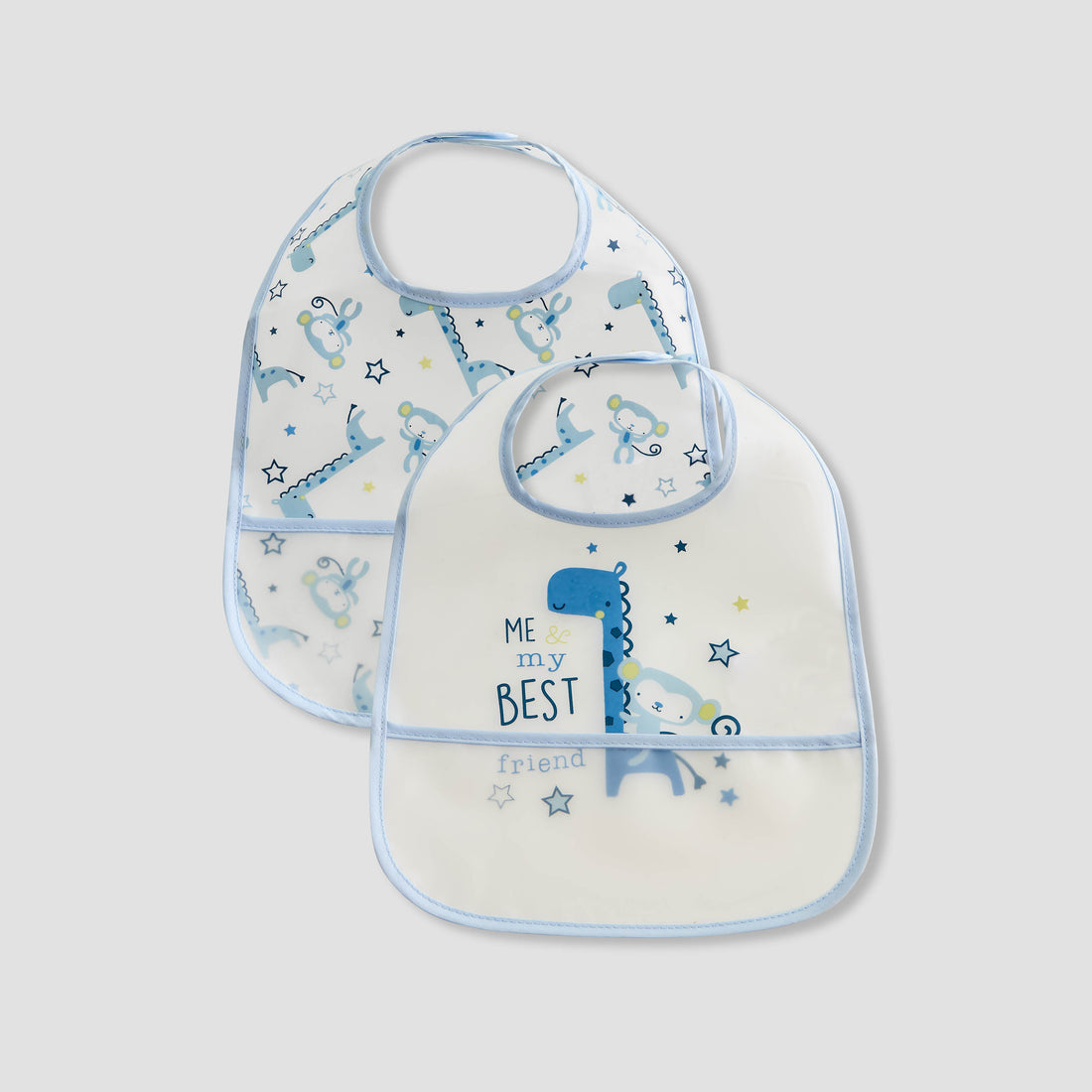 Juniors Dinosaur Print Bib with Snap Button Closure - Set of 2