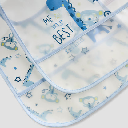 Juniors Dinosaur Print Bib with Snap Button Closure - Set of 2