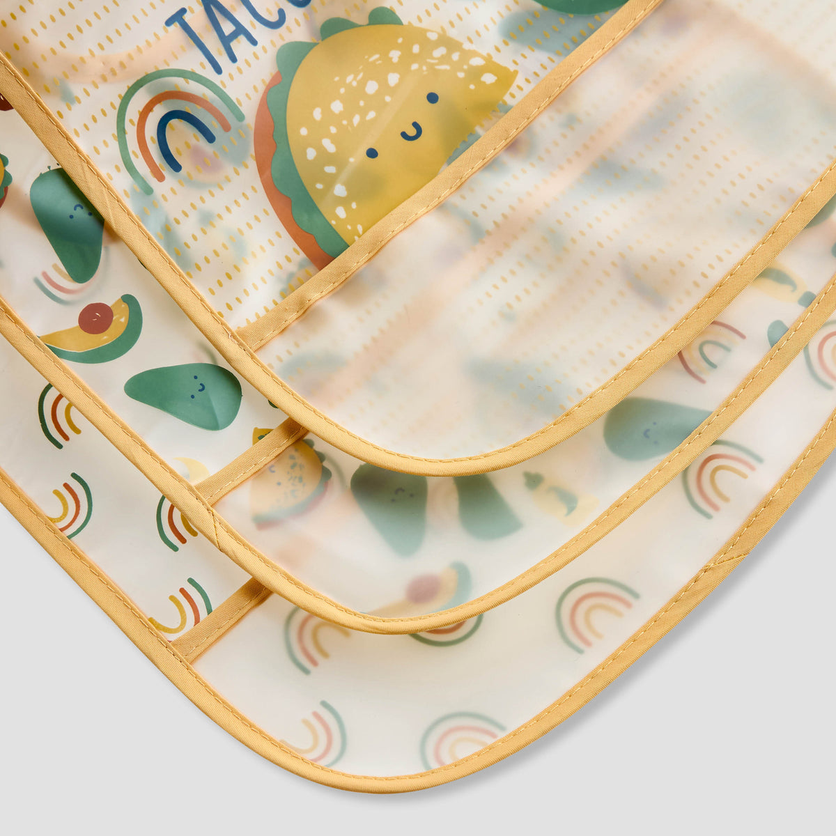 Juniors Printed Bib with Snap Button Closure - Set of 3