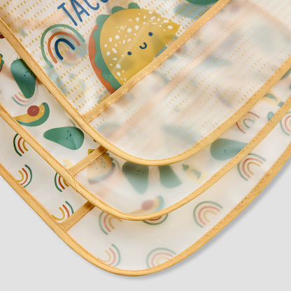 Juniors Printed Bib with Snap Button Closure - Set of 3