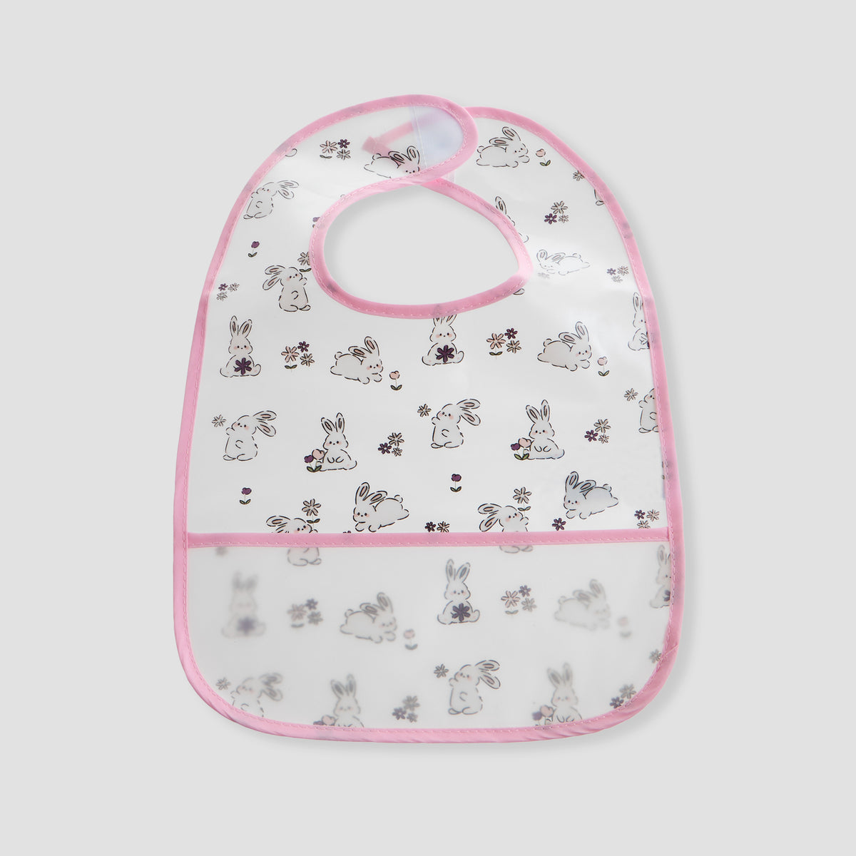 Juniors Bunny Print Bib with Hook and Loop Closure - Set of 2