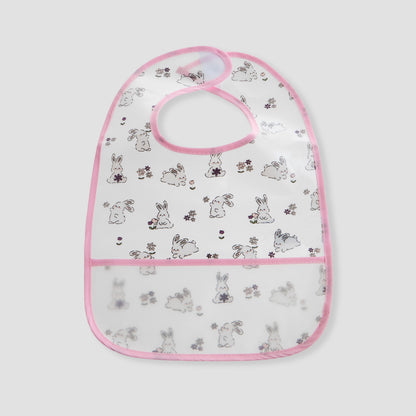 Juniors Bunny Print Bib with Hook and Loop Closure - Set of 2