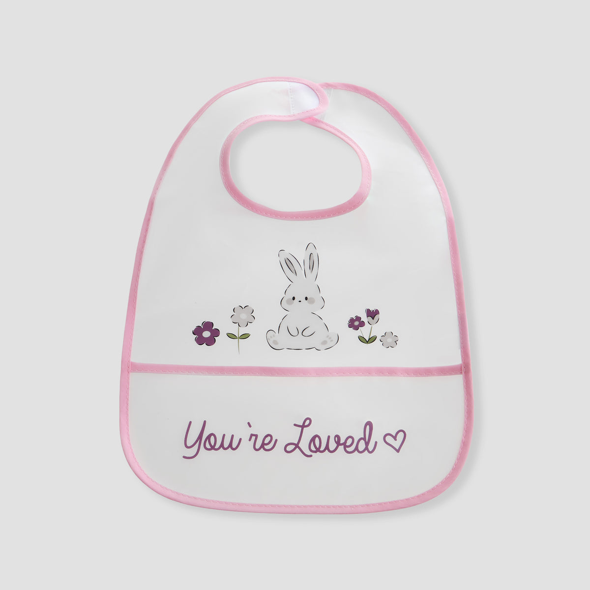 Juniors Bunny Print Bib with Hook and Loop Closure - Set of 2