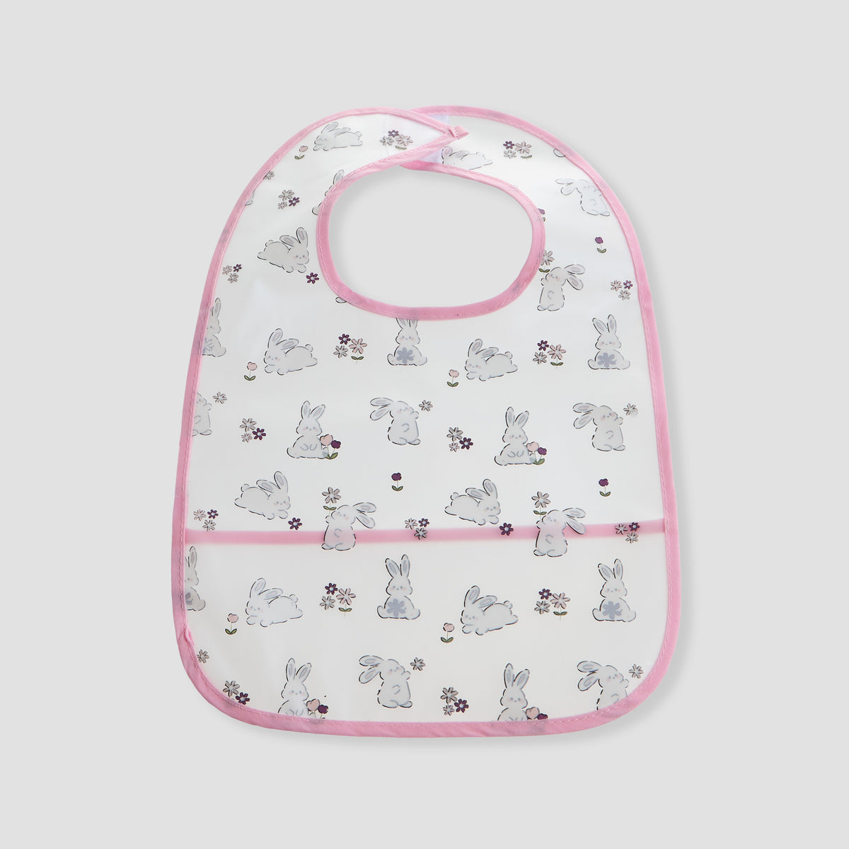 Juniors Bunny Print Bib with Hook and Loop Closure - Set of 2