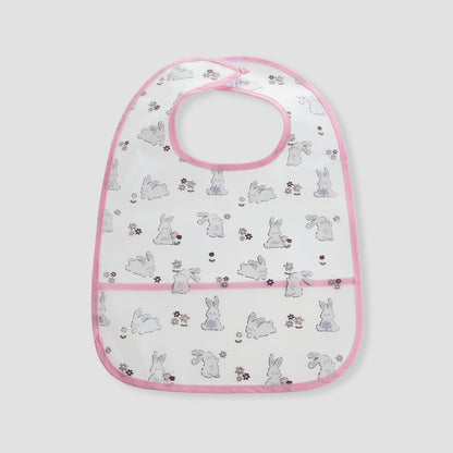 Juniors Bunny Print Bib with Hook and Loop Closure - Set of 2