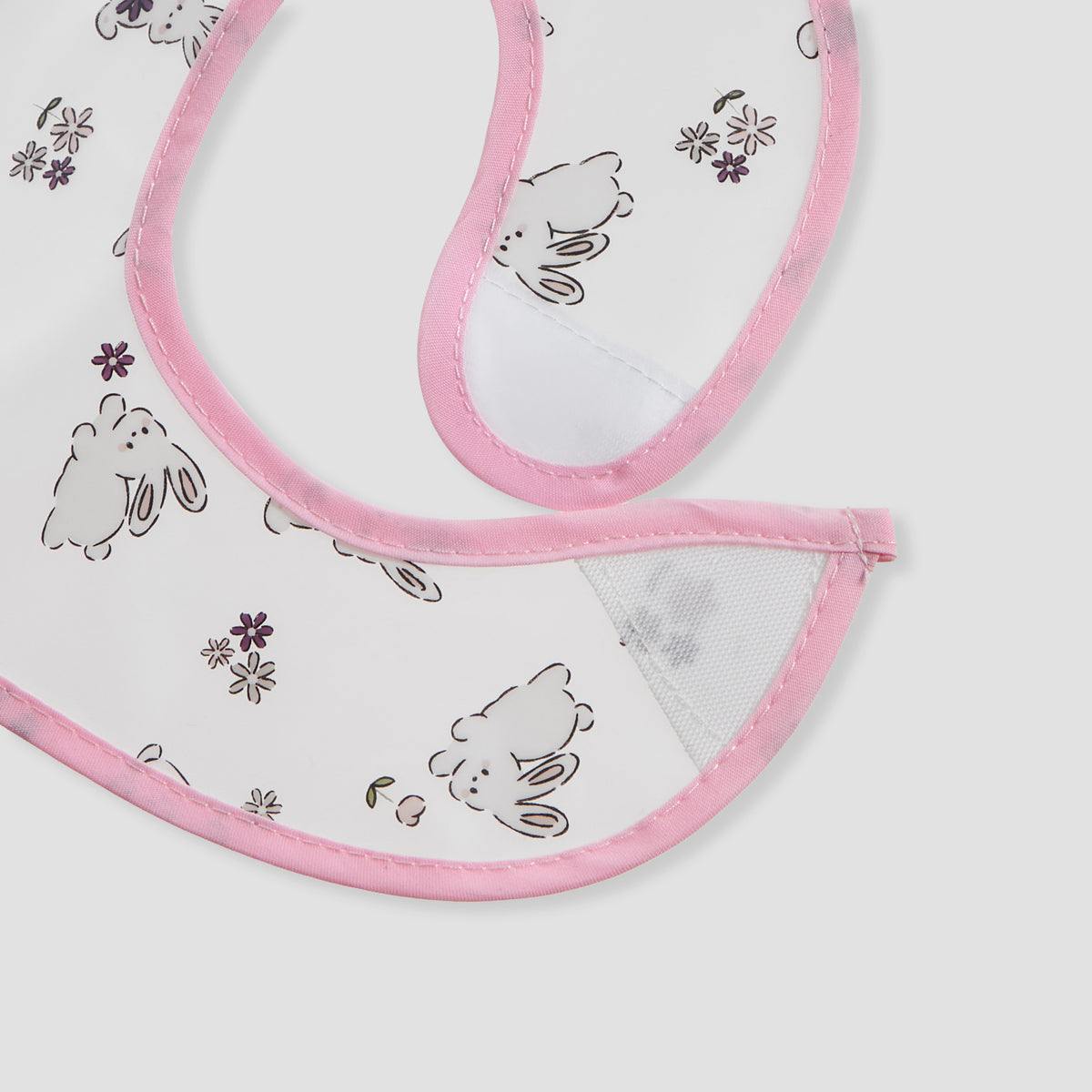 Juniors Bunny Print Bib with Hook and Loop Closure - Set of 2