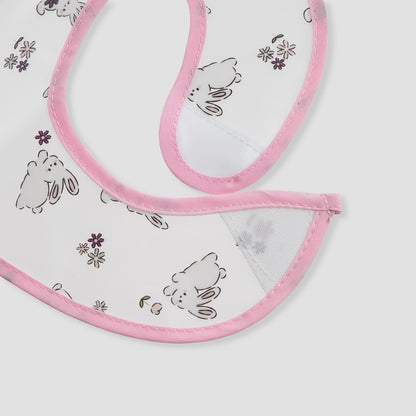 Juniors Bunny Print Bib with Hook and Loop Closure - Set of 2