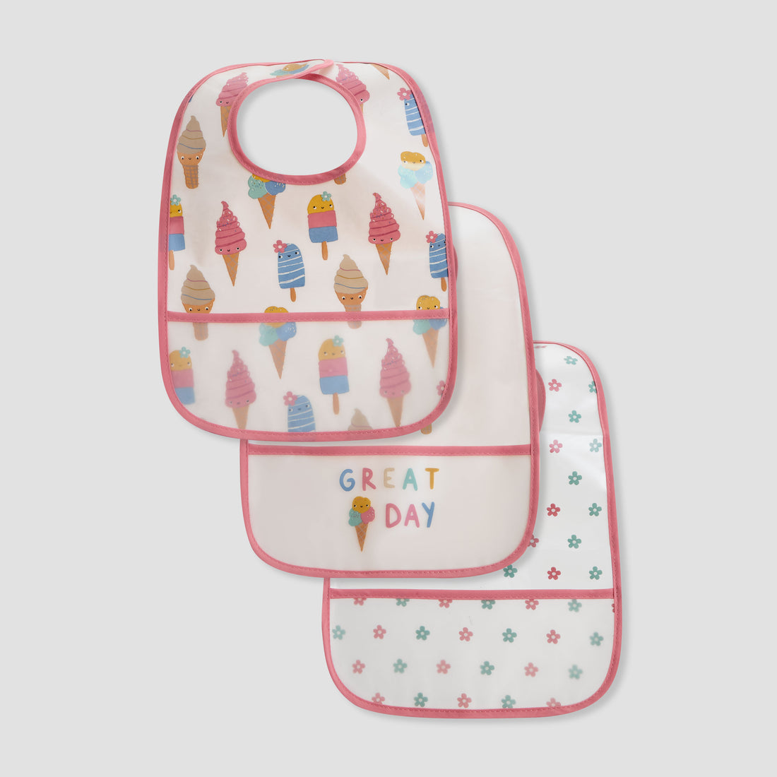 Juniors Printed Bib with Hook and Loop Closure - Set of 3