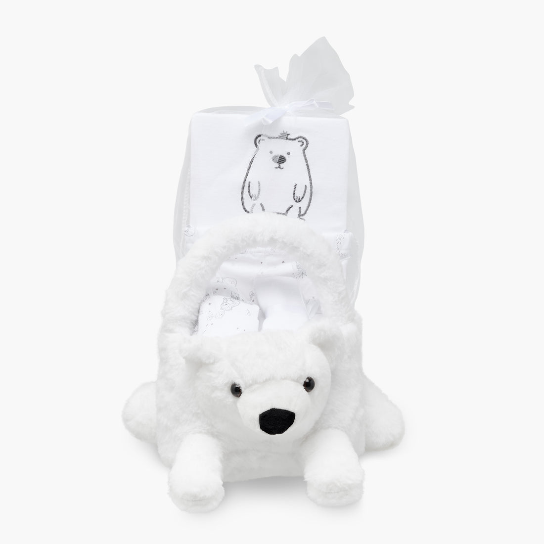 Juniors Bear Print 8-Piece Clothing Gift Set - White / 0-6 mths