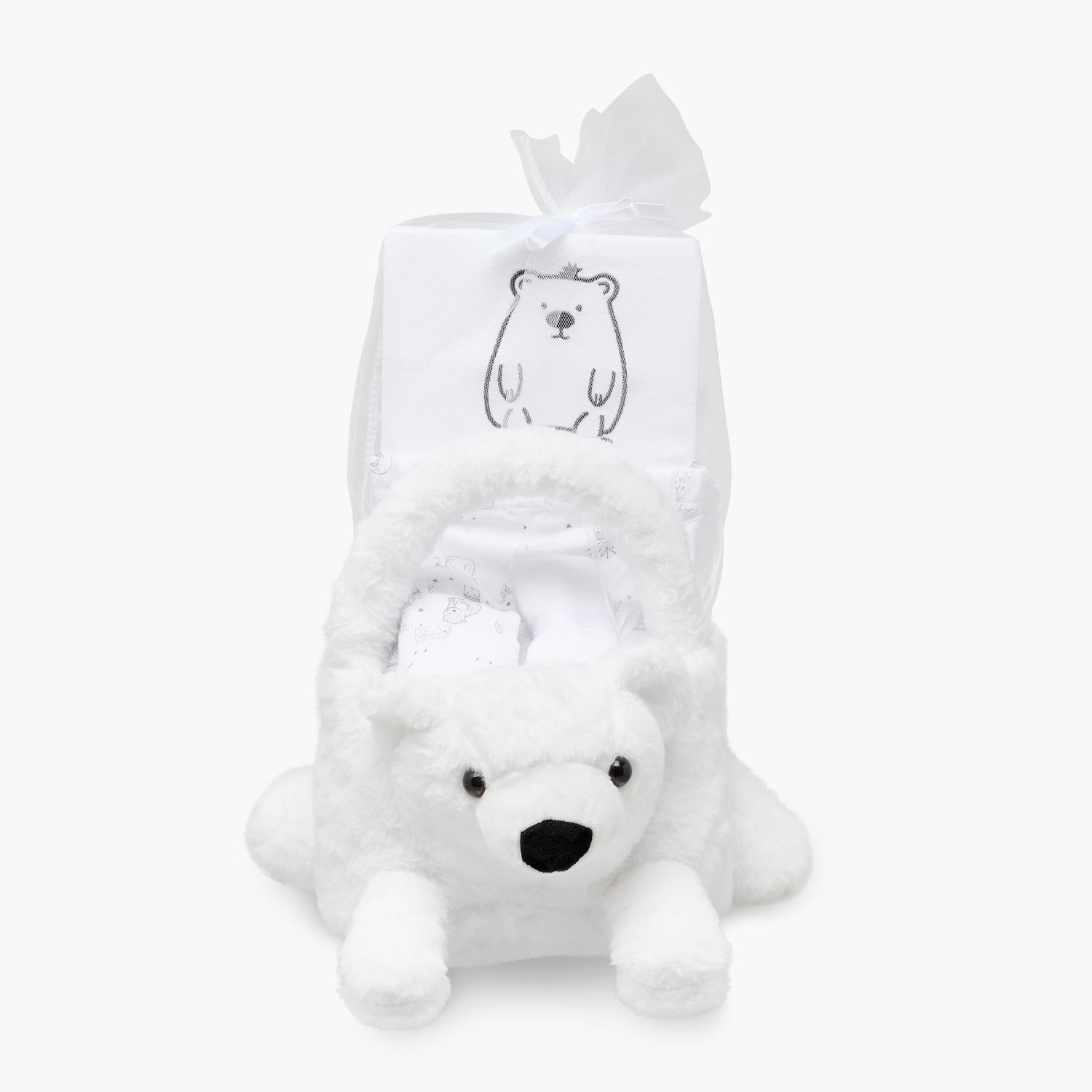 Juniors Bear Print 8-Piece Clothing Gift Set - White / 0-6 mths