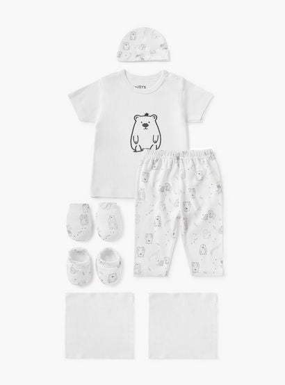 Juniors Bear Print 8-Piece Clothing Gift Set-baby-girls-clothing-setsandcoords-image-2
